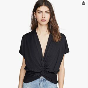 Susana Monaco Women's Black Twist Front Dolman Shirt Blouse Top, Size XS